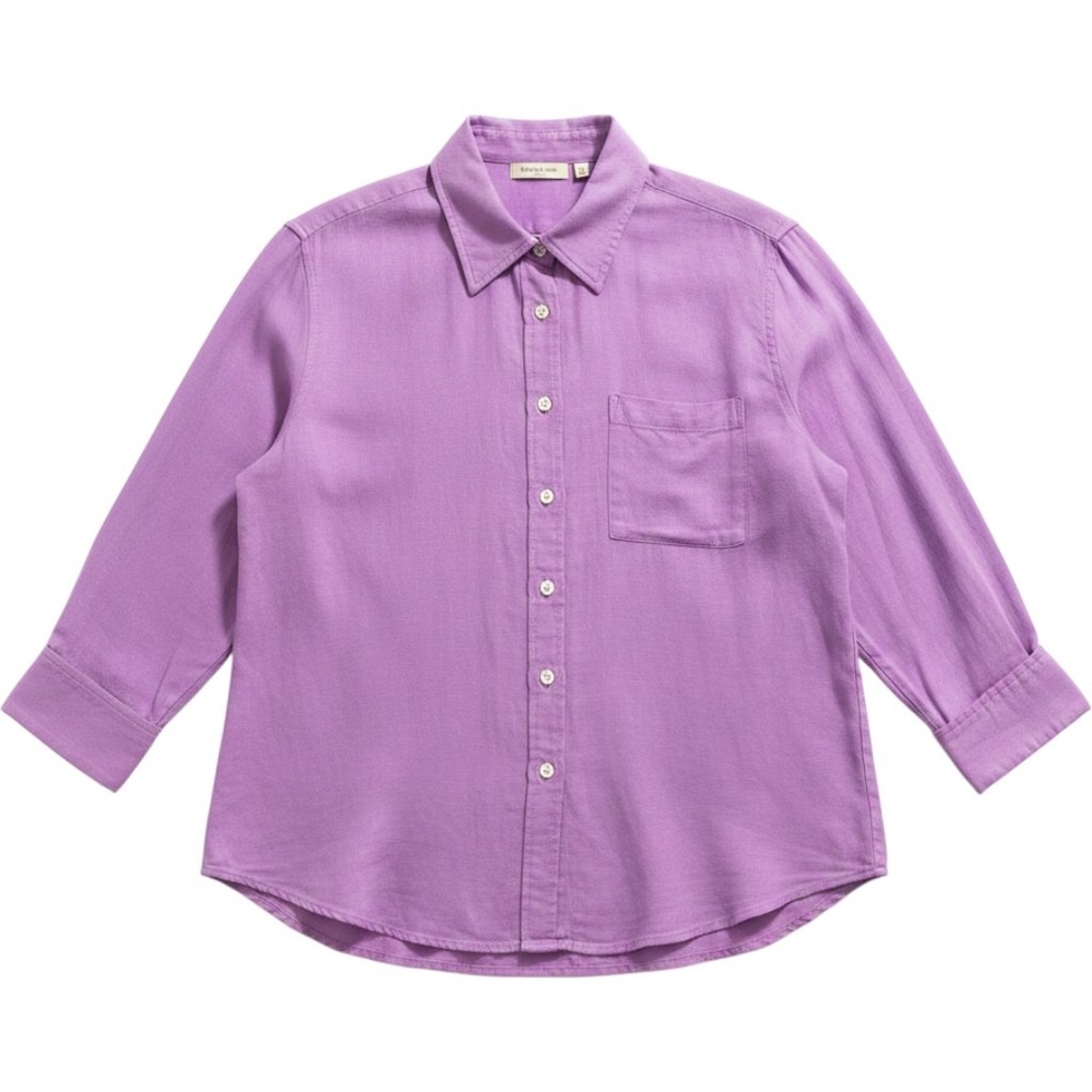 Investments Gold Label Linen Button Down Shirt Orchid Purple 22W Plus Size NWT